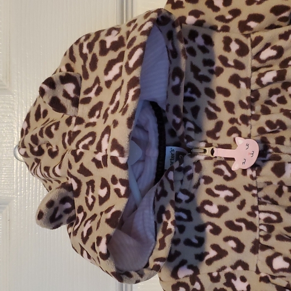 Carter's Girls 2-pc Animal Print Fleece Hooded PJ Outfit - Size 12 Months - Picture 2 of 12